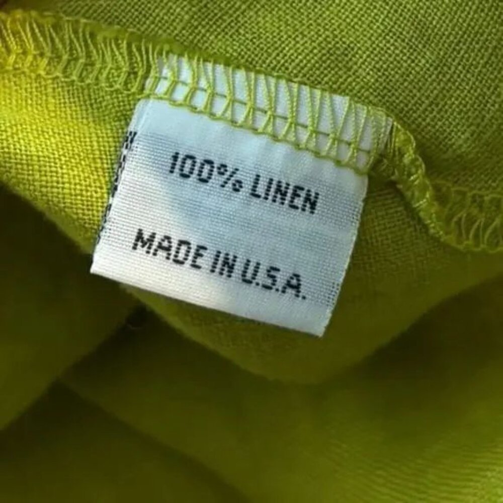 BRYN WALKER Willa LINEN Hi Low TUNIC Top Vireo Lime Green Button Front NEW $183 - Picture 8 of 9